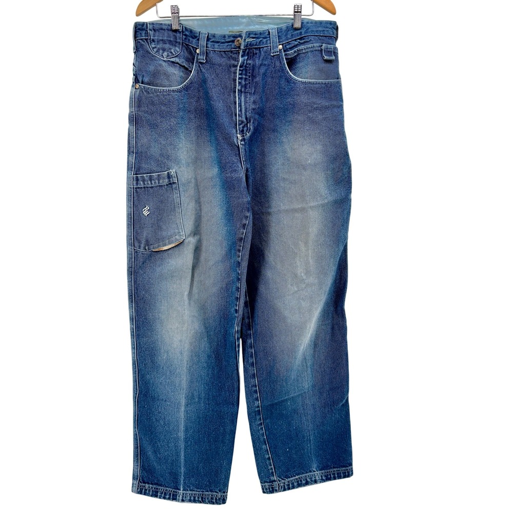 Rocawear‎ Men's Baggy Blue Wash Denim Jeans Carpenter Style Size 36